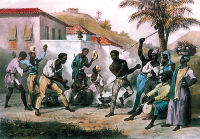 Capoeira or the Dance of War by  Johann Moritz Rugendas, 1835