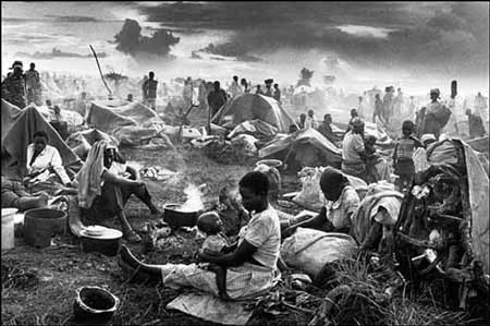 Rwandan refugees in Tanzania in 1994